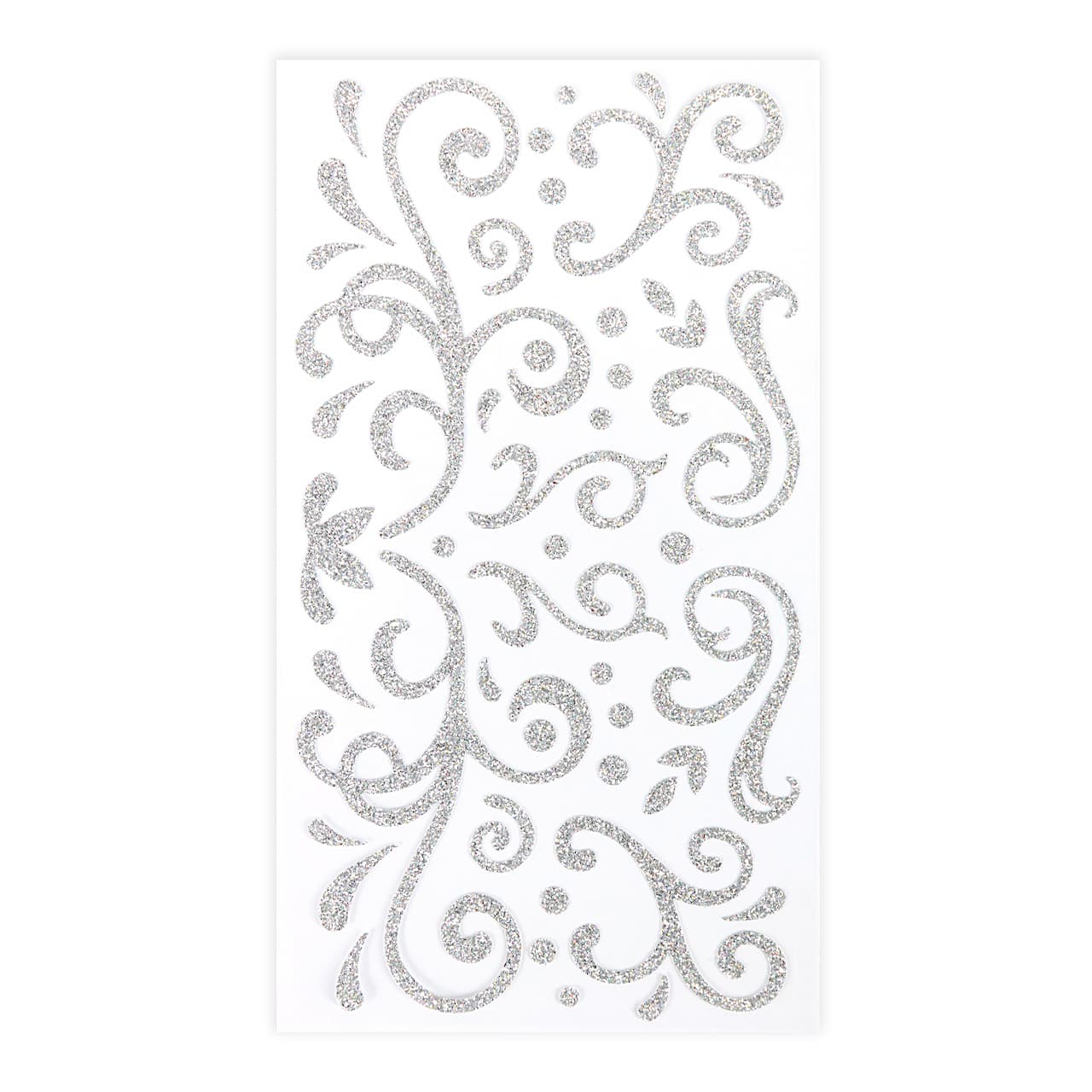 12 Pack: Silver Holographic Glitter Swirl Stickers by Recollections™